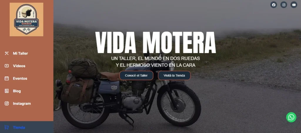 Diseño de página web profesional para Vida Motera realizado por Melga Digital