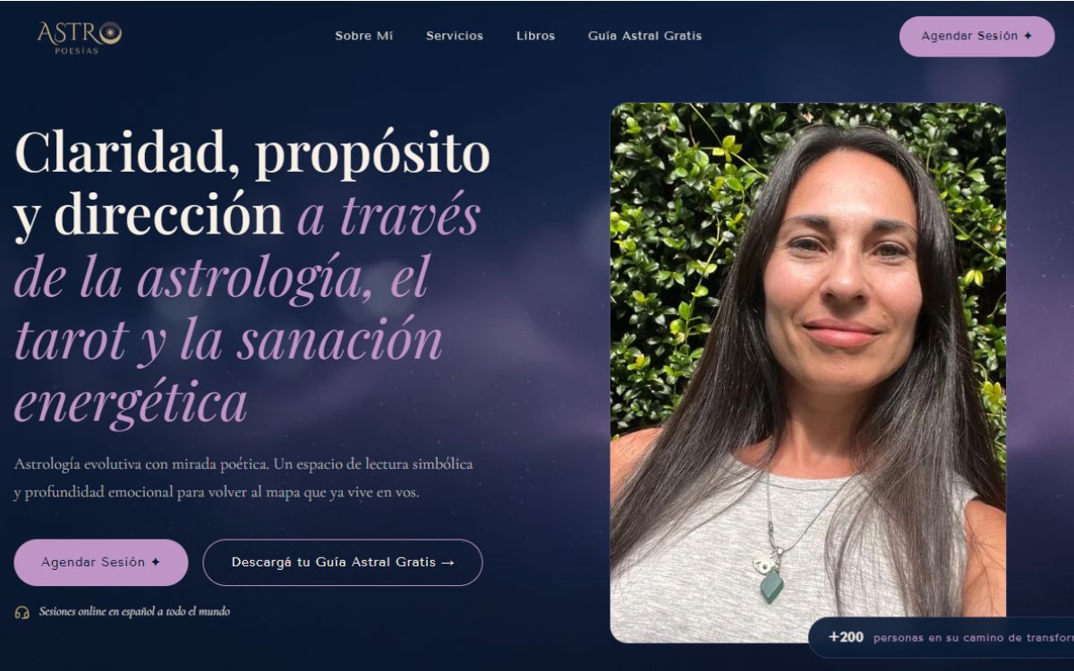 Diseño web para Astro Poesias por Melga Digital