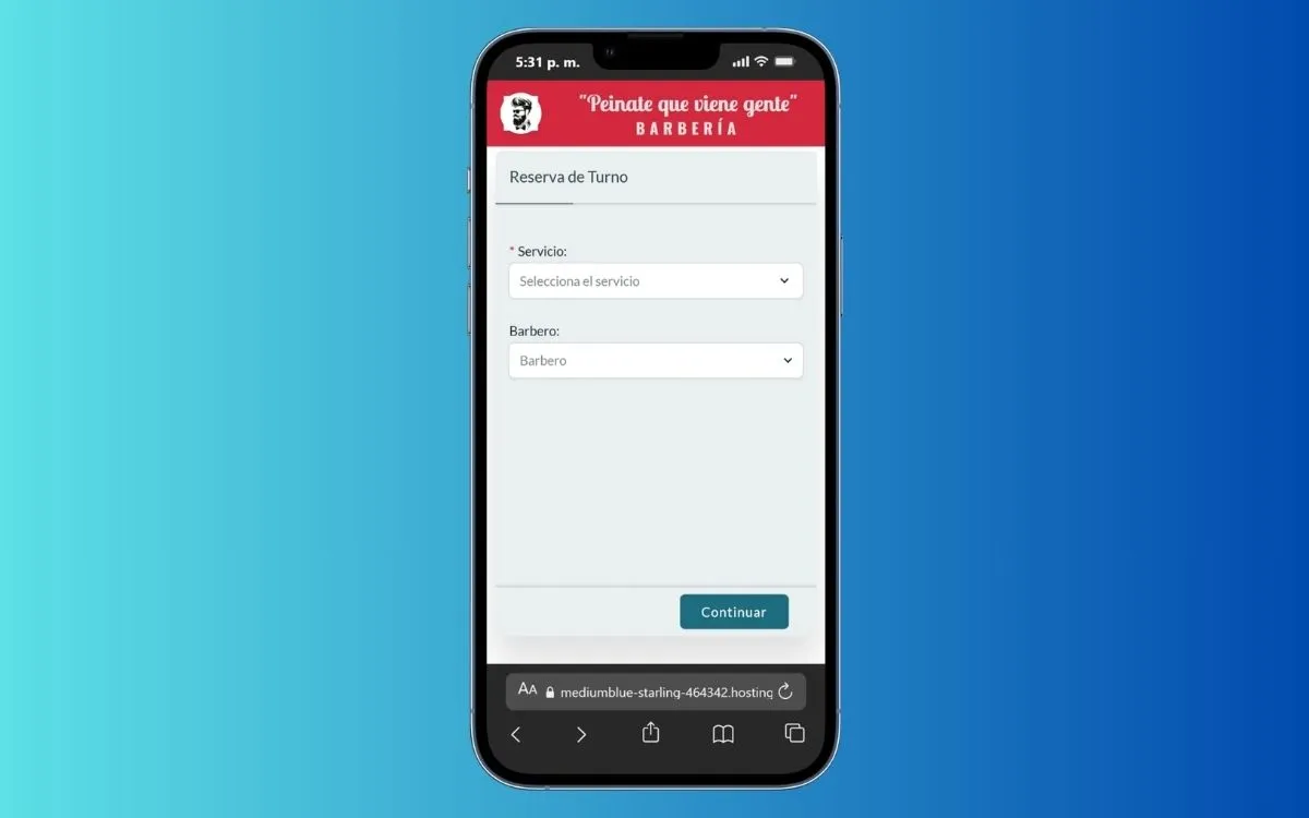Aplicación web de reservas para barbería por Melga Digital