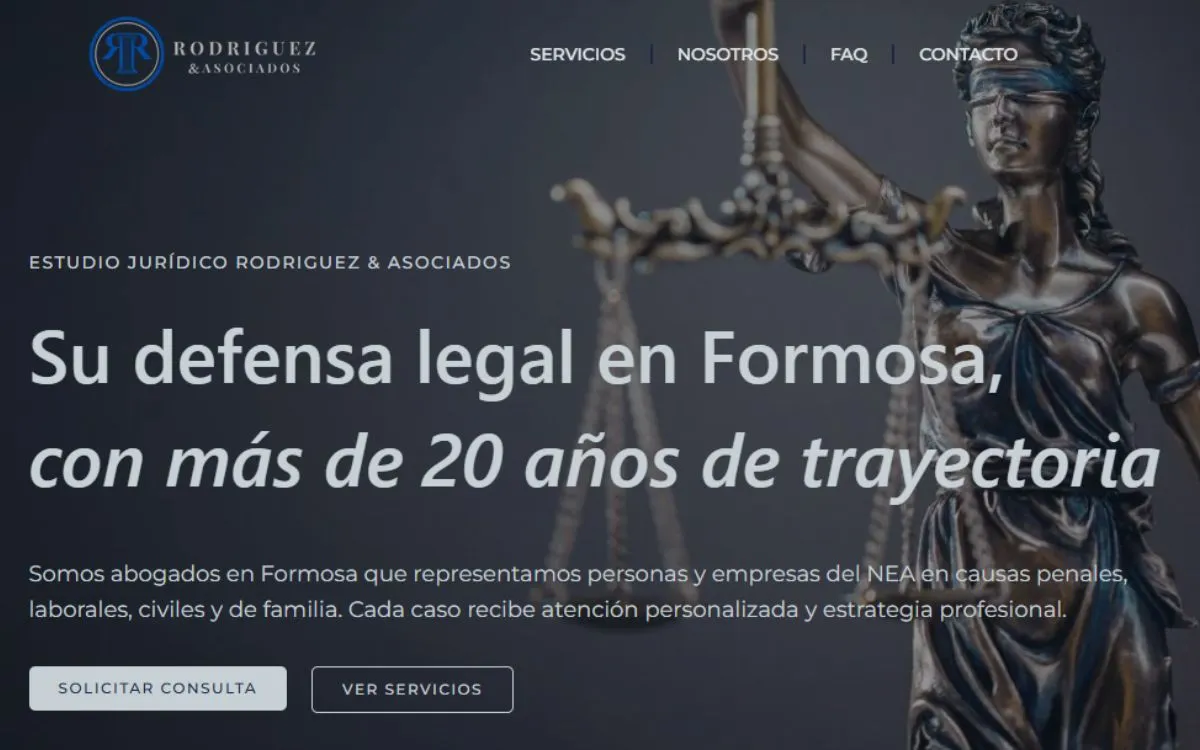 Landing page para estudio jurídico Rodriguez y Asociados por Melga Digital