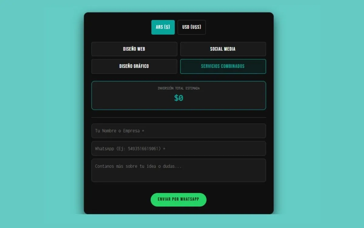 Simulador de presupuestos web por Melga Digital