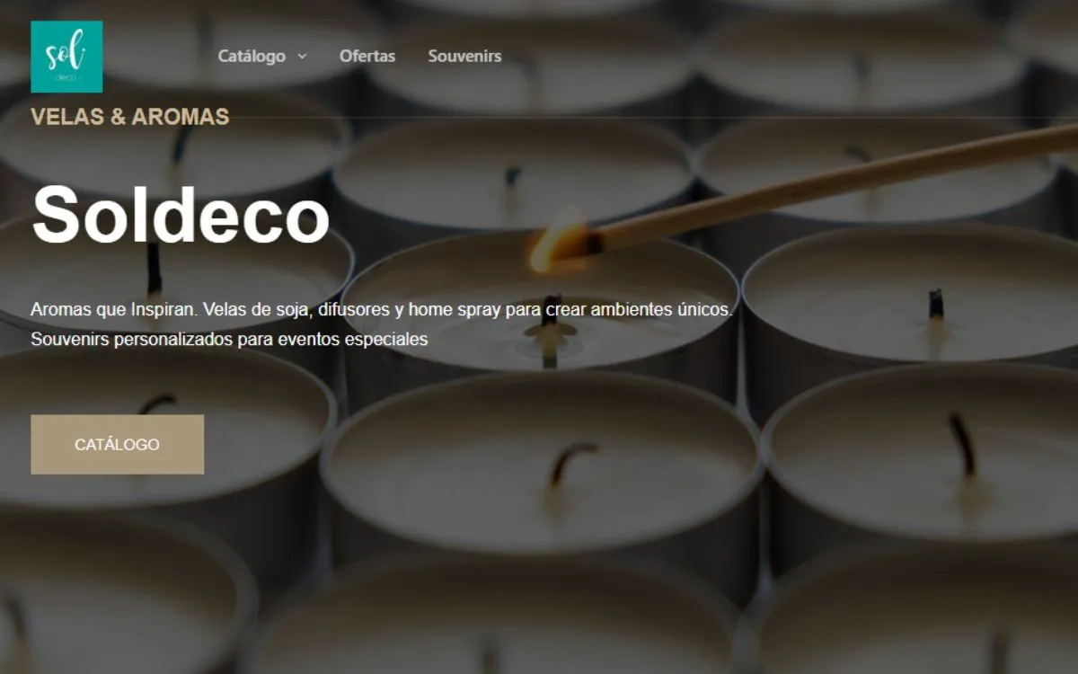 Tienda online Soldeco velas por Melga Digital